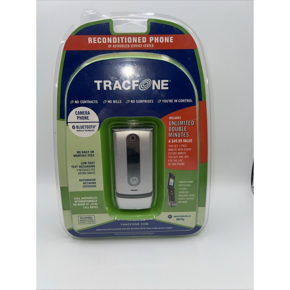 TRACFONE MOTOROLA W376G SILVER FLIP PHONE - NEW